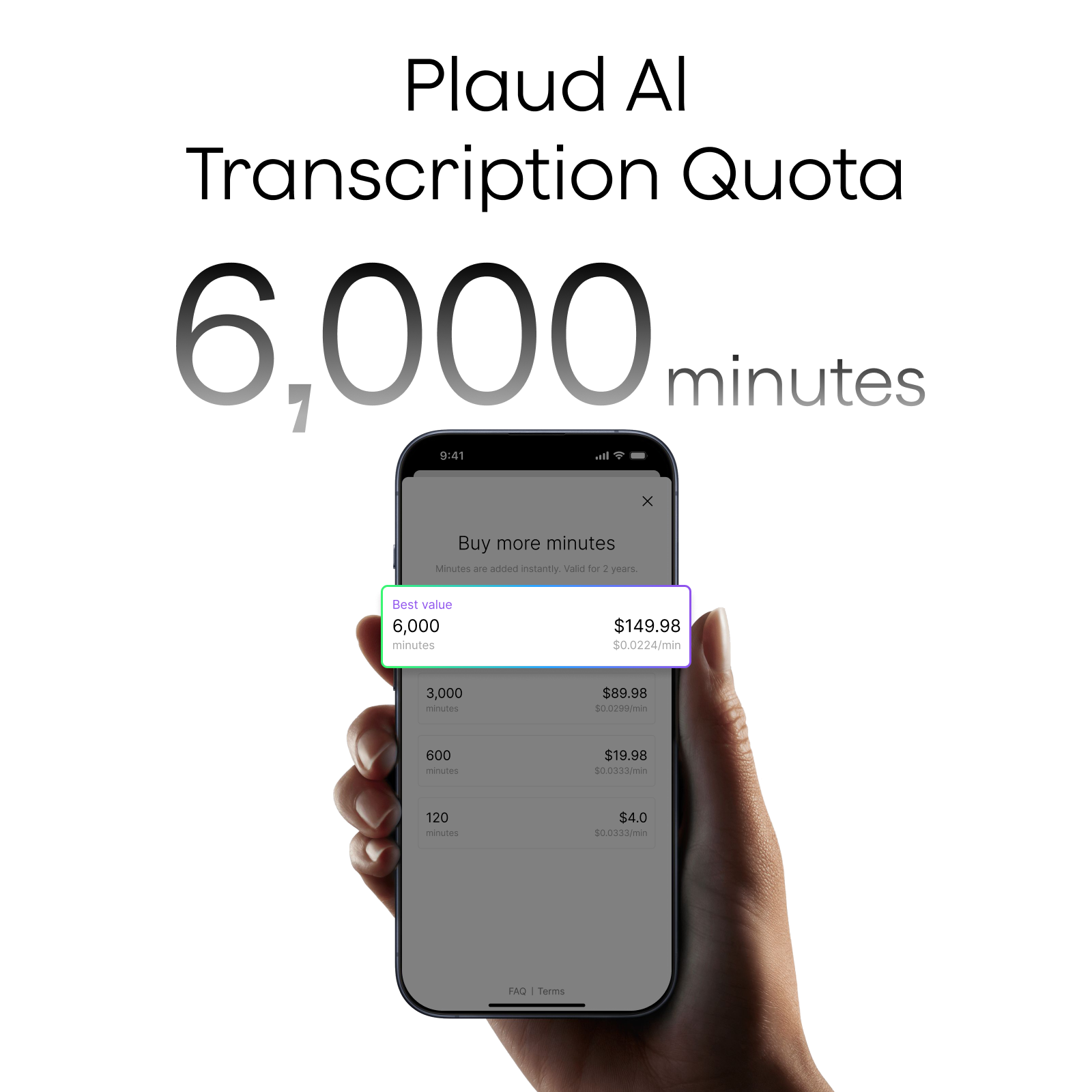 Plaud Intelligence Add-On Extension (6,000 mins)